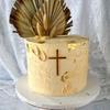 16pcs of Acrylic Cross Cake Topper, Cross Cake Charm for Baptism, Christening, Holy Communion Cake (4'', Gold Mirror) view 4