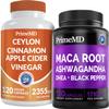 5-in-1 Ceylon Cinnamon w Apple Cider Vinegar, Turmeric, & Ginseng Root (120ct) & 6-in-1 Maca Root Ashwagandha w DHEA & Black Pepper Fruit (120ct) Bundle - Energy, Mood, & Immune Support Supplement view 1