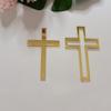 16pcs of Acrylic Cross Cake Topper, Cross Cake Charm for Baptism, Christening, Holy Communion Cake (6'', Gold Mirror) view 1