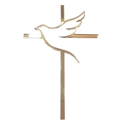 10pcs of Acrylic Religious Cake Topper - Dove and Cross,Holy Spirit Topper, Confirmation Topper (Rose Gold Mirror)