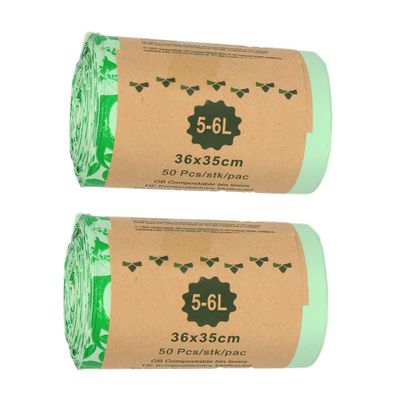 100% Compost Bags for Kitchen Countertop Compost Bin - 1, 1.2, 1.3, 1.5 Gallon, Kitchen Food Scrap Waste Compostable Small Trash Bags, ASTM D6400, US BPI and Europe OK Compost Home Certified, 100ct