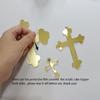 10pcs of Acrylic Gold Mirror Cross Cake Topper - Baptism & Holy Communion Cross Decor Set - 6'' Wide view 3