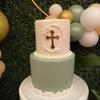 10pcs of Acrylic Baptism Cross Cake Topper, Mirror Cross Cake Decor, Gold Holy Communion Cross (6'', Rose Gold Mirror) view 4