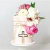 16pcs of Acrylic Cross Cake Topper, Cross Cake Charm for Baptism, Christening, Holy Communion Cake (6'', Silver Mirror) view 4