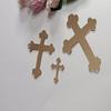 10pcs of Acrylic Baptism Cross Cake Topper, Mirror Cross Cake Decor, Gold Holy Communion Cross (4'', Rose Gold Mirror) view 3