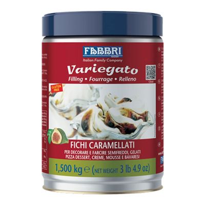 Fabbri Caramelized Figs Marbling with fruit pieces for Ice Cream, Gelato, Cakes and frozen Desserts, one tin of 3.3 pounds