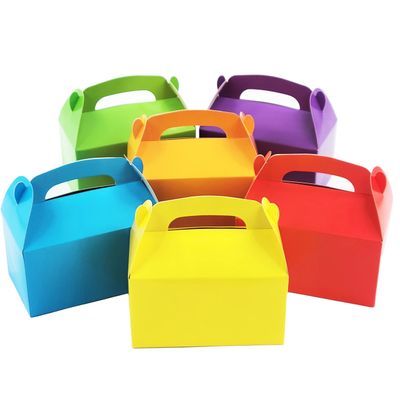 The Dreidel Company Gable Treat Boxes, Party Favors, 6.25" x 3.5" x 3.5" Inch Box, 25-Pack (Assorted)