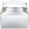 Gable Treat Boxes, Goodies Favor Box for Kids Birthday, Candy Boxes Party Favors, Weddings Events, Baby Shower, 6.25" x 3.5" x 3.5" Inch Box (Silver Treat Box, 12-Pack) view 4