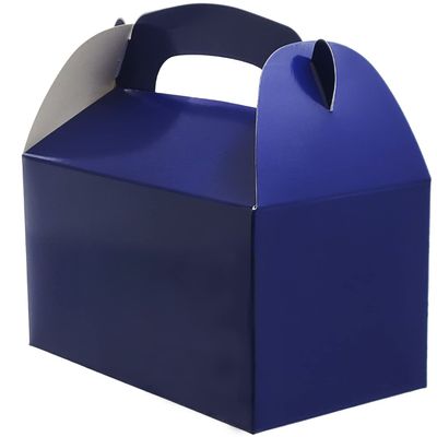 The Dreidel Company Royal Blue Gable Treat Boxes, Party Favors, 25-Pack 6.25" x 3.5" x 3.5" Inch Box,