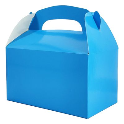 The Dreidel Company Gable Treat Boxes, Party Favors, 6.25" x 3.5" x 3.5" Inch Box, 25-Pack (Blue)