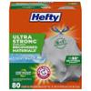 Hefty Ultra Strong Made with 50% Recovered Materials* Tall Kitchen Trash Bags, Gray, Clean Burst, 13 Gallon, 80 Count view 1