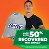 Hefty Ultra Strong Made with 50% Recovered Materials* Tall Kitchen Trash Bags, Gray, Clean Burst, 13 Gallon, 80 Count view 2