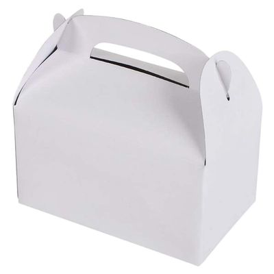 The Dreidel Company Gable Treat Boxes, Party Favors, 6.25" x 3.5" x 3.5" Inch Box, 25-Pack (White)