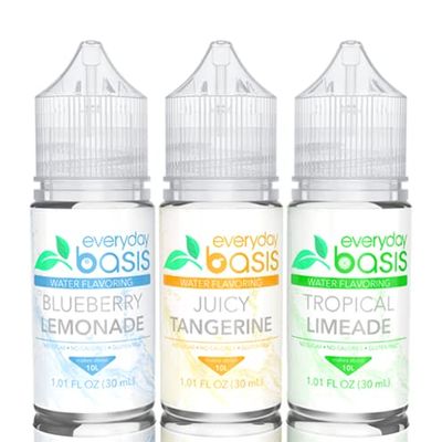 Everyday Basis Water Flavoring Liven Up Your Water Great Taste Great Flavors Keto Friendly, 0 Calories No Dyes or Food Coloring (Citrus Variety Pack)