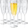 Potchen 48 Pieces 6 Oz Plastic Champagne Flutes Hard Disposable Plastic Champagne Glasses Wedding Wine Mimosa Glasses for Drinking Toasting Home Daily Life view 1