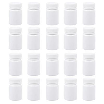 30pcs Medicine Bottle Empty Plastic Capsule Case Reagent Bottle Medicine with Screw Cap for Home Travel Outdoor