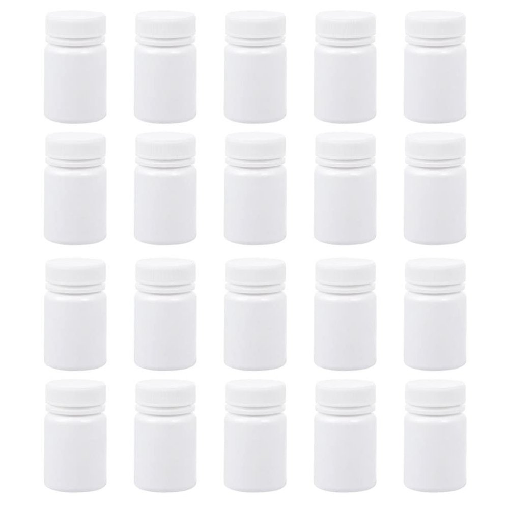 30pcs Medicine Bottle Empty Plastic Capsule Case Reagent Bottle Medicine with Screw Cap for Home Travel Outdoor