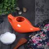 WHOLELIFEOBJECTS Leak Proof Durable Ceramic Neti Pot Hold 300 Ml Water Comfortable Grip with 10 Sachet Neti Salt | Microwave & Dishwasher Safe Natural Treatment for Sinus & Congestion (Orange) view 2