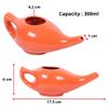 WHOLELIFEOBJECTS Leak Proof Durable Ceramic Neti Pot Hold 300 Ml Water Comfortable Grip with 10 Sachet Neti Salt | Microwave & Dishwasher Safe Natural Treatment for Sinus & Congestion (Orange) view 3
