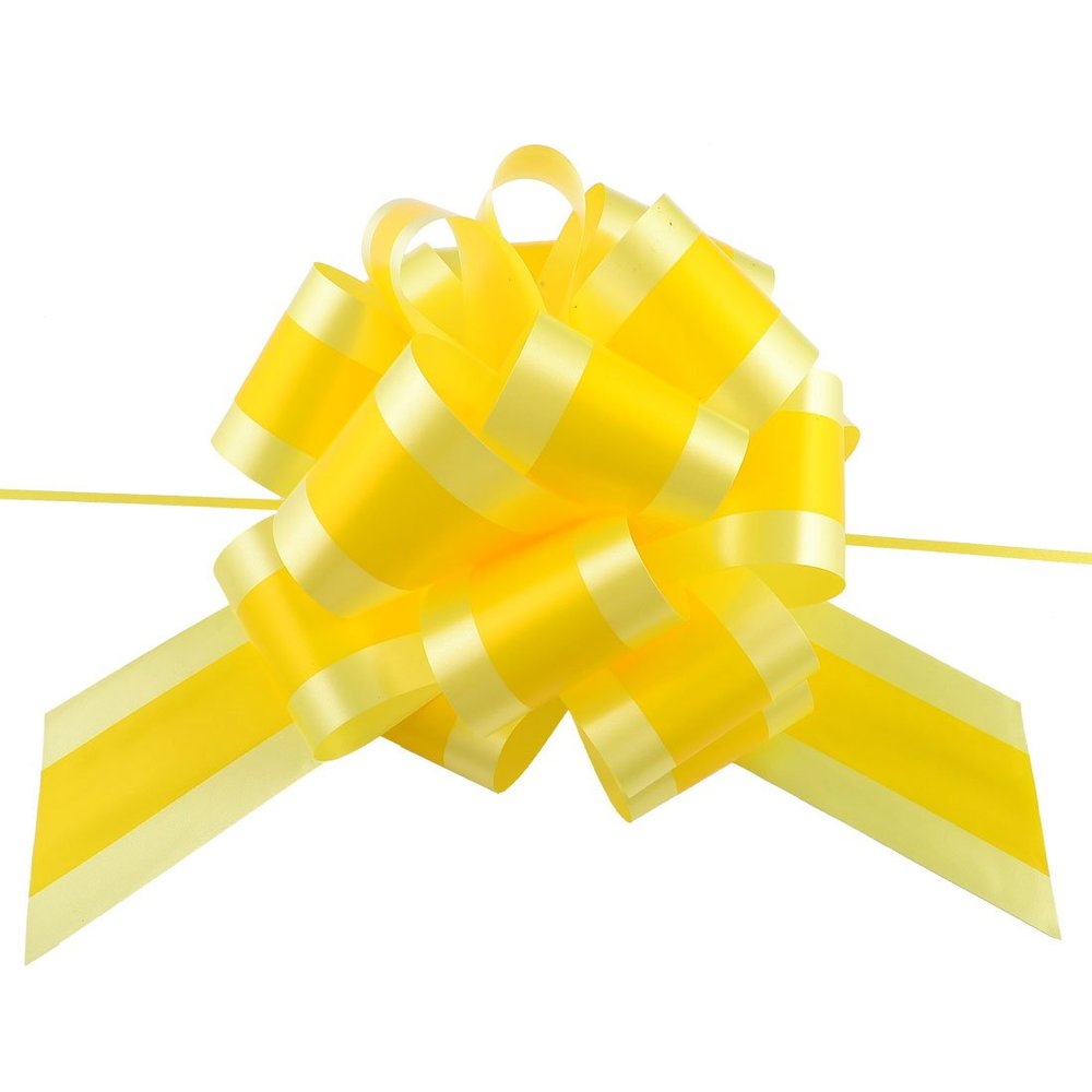 Ruilogod Yellow 9 Sections Poly Gift Wrap Pull Bow for Wedding (id: d0d a0c 464 58d 169