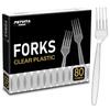 Plastic Forks Heavy Duty, Clear Disposable Party Supply, Pack of 80 view 1