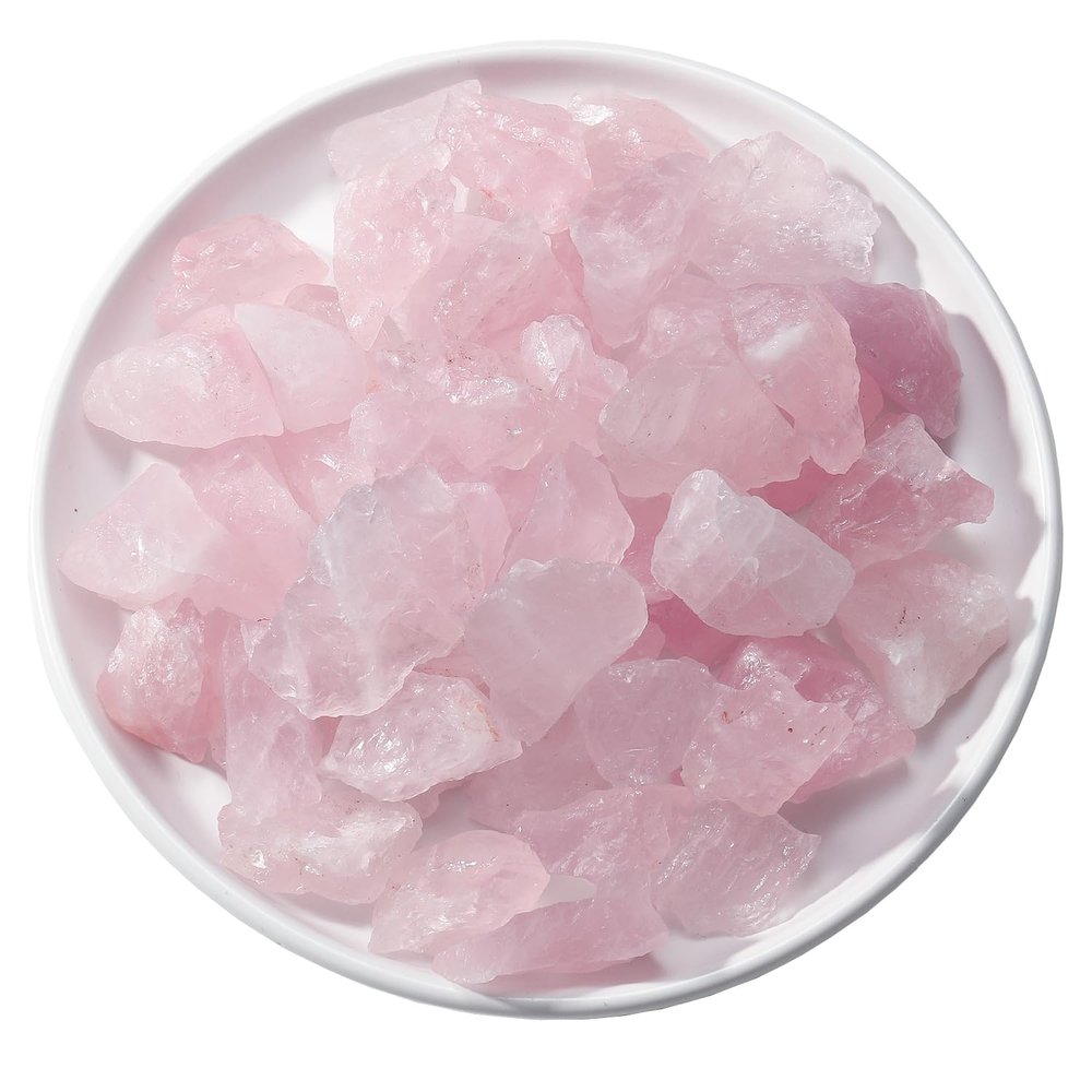 Apengshi 1/2 lb(230g Natural Rose Quartz Crystal Tumbled Rough Stone Healing Crystal Chakra Raw Stone Meditation Reiki Collection