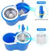 Spin Mop Bucket System, 360 Spin Floor Cleaning Mop Bucket with 3 Microfiber Replacement Head Refills Telescoping Handle for House Cleaning view 2