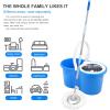 Spin Mop Bucket System, 360 Spin Floor Cleaning Mop Bucket with 3 Microfiber Replacement Head Refills Telescoping Handle for House Cleaning view 4