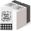 200 Pcs Disposable Guest Napkins Paper Hand Towels for Bathroom Black and White Paper Towels Farmhouse Dinner Decorative Wash Your Hands for Birthday Wedding Party Home Kitchen Restroom view 1