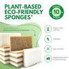 10 Pack Biodegradable Natural Kitchen Sponge - Compostable Cellulose and Coconut Walnut Scrubber Sponge - Eco Friendly Sponges for Dishes view 2