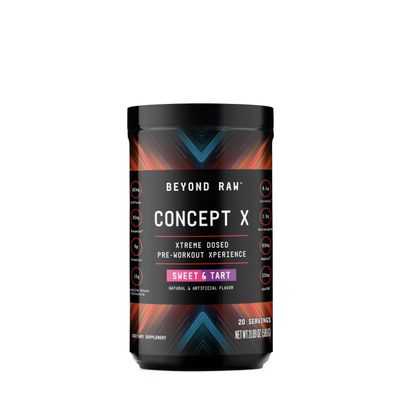 BEYOND RAW Concept X, Clinically Dosed Pre-Workout Powder, Contains Caffeine, L-Citrulline, Creatine, and Beta-Alanine, Sweet & Tart Flavor, 20 Servings