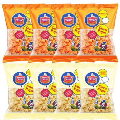 Better Made Special Original & Cheese Flavored Corn Pops - (8) x 6oz Bags - (Pack of 8) - Family Owned Since 1930 - Snacks, Lunch, Variety Pack