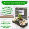 Fusion Select 50 Full Sheet Roasted Seaweed Sheets for Sushi Rolls - Japanese Nori Sheets For Sushi, California Roll, Onigiri, Musubi, Maki, Bento, Dried Seaweed Snack - Full Sheets of Yaki Nori view 4
