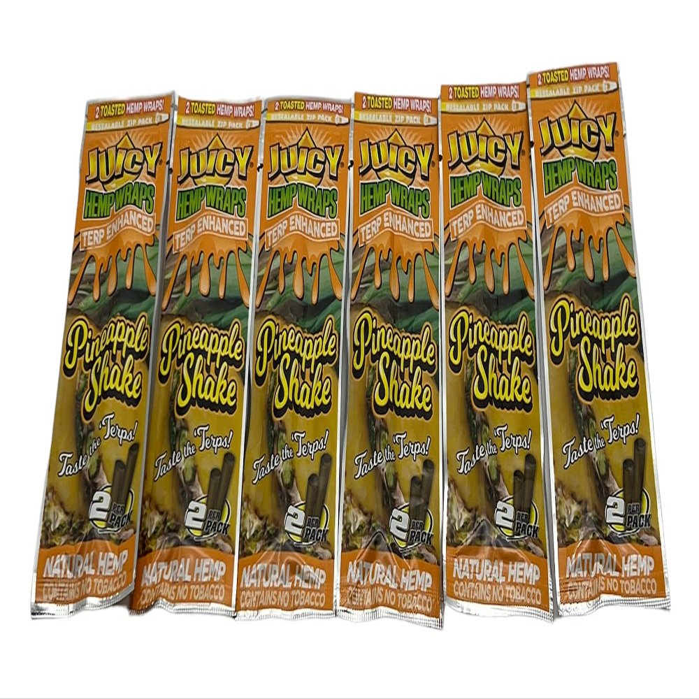 6 Packs Juicy Rolling Papers Pre-Wrap (2 sheets per pack) + RSV Scoop Card (Pineapple Shake)