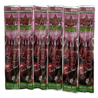 6 Packs Juicy Rolling Papers Pre-Wrap (2 sheets per pack) + RSV Scoop Card (Cherry Pie)