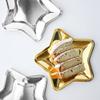 20 Pcs 18cm Thick Star Shaped Paper Plates Disposable Dinnerware Plates Graduation Party Independence Day Plates Appetizers Fruit Dessert Cake Salad Paper Plates Gold view 2