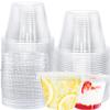 Tiaiidi 50 Pack Clear Cups with Lids,6 oz Plastic Disposable Cups with Flat Lids(No Hole),Crystal PET Dessert Party Cups for Smoothy's,Ice Cream,Fruits,Snack,Cold Drinks view 1