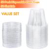 Tiaiidi 50 Pack Clear Cups with Lids,6 oz Plastic Disposable Cups with Flat Lids(No Hole),Crystal PET Dessert Party Cups for Smoothy's,Ice Cream,Fruits,Snack,Cold Drinks view 3