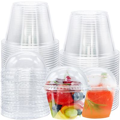 Tiaiidi Clear Plastic Cups with Lids,6 oz-50 Pack Mini Parfait Cups with Dome Lids(No Hole),Disposable Party Dessert Cups for Cold Drinks,Fruit,Cupcake,Ice Cream,Snack,Candy