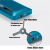 Cponmist 2 Pack Mini Butane Lighter, Double Jet Torch Lighter with Visible Window, Refillable and Adjustable Pocket Lighter, Great Little Gift for Men and Women, Black and Blue (Without Gas) view 3
