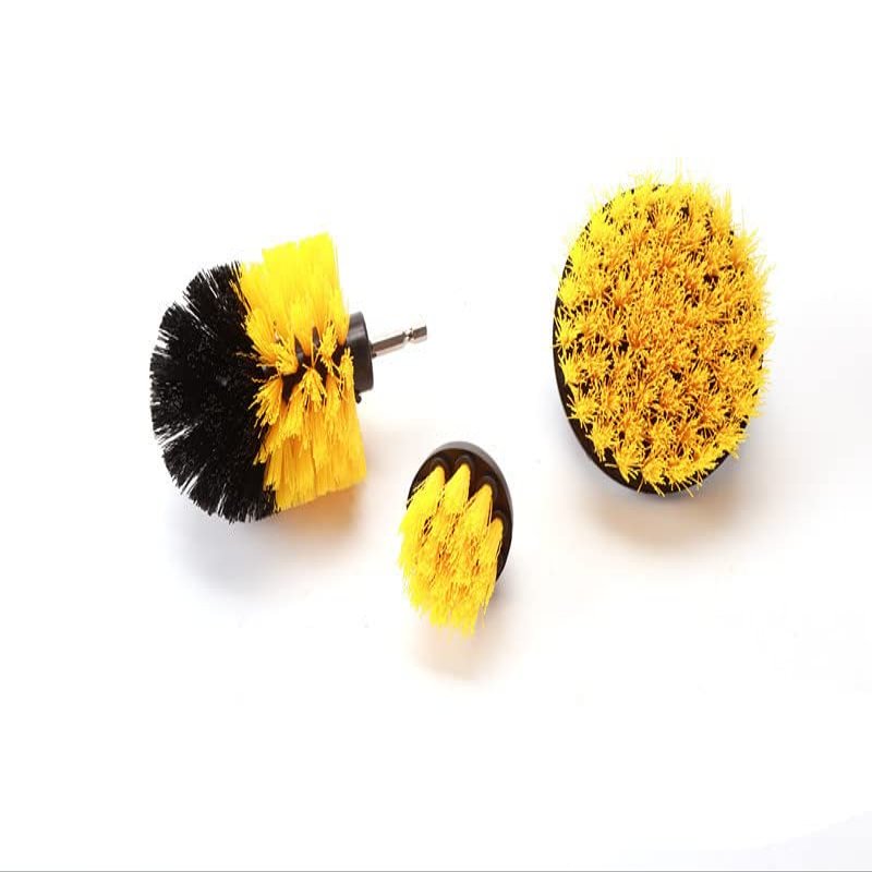 Electric Drill Brush Floor Carpet Brush Glass Tile Brush Sink Brush Wheel Brush Bathroom Toilet Brush Cleaning and Polished Brush(Yellow,2 inches)