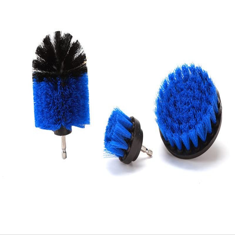 Electric Drill Brush Floor Carpet Brush Glass Tile Brush Sink Brush Wheel Brush Bathroom Toilet Brush Cleaning and Polished Brush(Blue,3.5 inches)