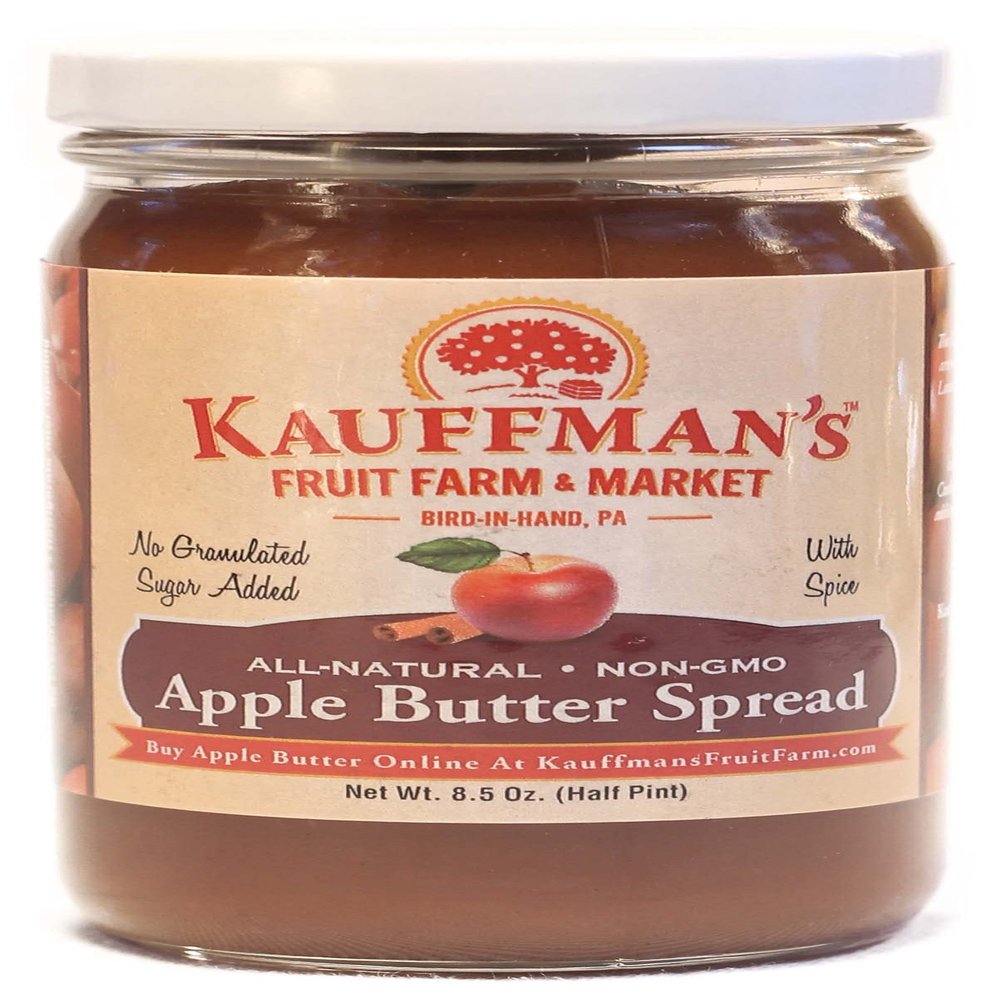 Kauffman Orchards Homemade Apple Butter Spread, No Granulated Sugar Added, 8.5 Oz. (Case of 12)
