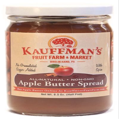 Kauffman Orchards Homemade Apple Butter Spread, No Granulated Sugar Added, 8.5 Oz. (Pack of 6)