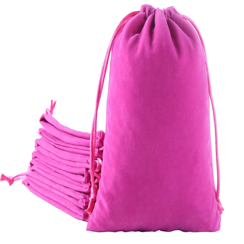Sansam Large Velvet Drawstring Gift Bag  10pcs Jewelry & Accessory Pouch for Bracelets, Necklaces & Gifts, Tarot Rune Bags, Purse Storage Bags, Rose