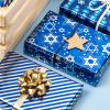 MAYPLUSS Wrapping Paper Roll - Mini Roll 17in *120in Per roll 3 Rolls Gift Wrapping Paper Hanukkah Design,Menorahs, Star of David, Letter Hanukkah for Chanukah Celebration (42.3 sq.ft.ttl) view 4