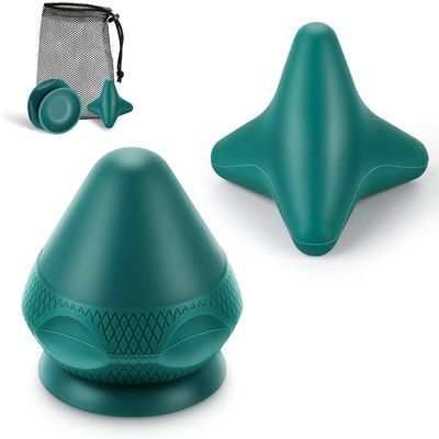 AOT Trigger Point Massage Ball Deep Tissue, Manual Massage Balls Kit with Suction Cup to Relieve Muscle Pain and Tension in The Back, Neck, arms, Shoulders and Legs (Green)