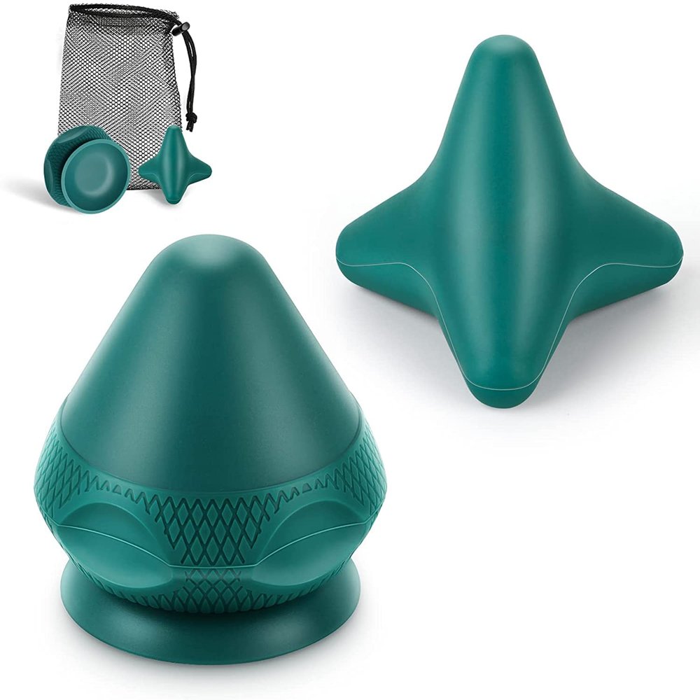 AOT Trigger Point Massage Ball Deep Tissue, Manual Massage Balls Kit with Suction Cup to Relieve Muscle Pain and Tension in The Back, Neck, arms, Shoulders and Legs (Green)
