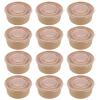 Zerodeko 25pcs Disposable Kraft Paper Bowls Lids for Takeaway Soup Cups Food Containers for Soup Salad Rice and Desserts view 1