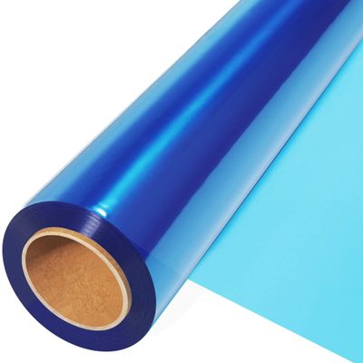 JOYIT Blue Cellophane Wrap Roll (100 Ft. Long X 17.5 in. Wide) - 2.5 Mil Thick Transparent Blue Cellophane Wrapping Paper, Colored Cellophane Wrap for Gift Flower Basket Decoration